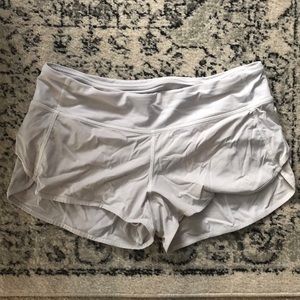 Lululemon White Running Shorts